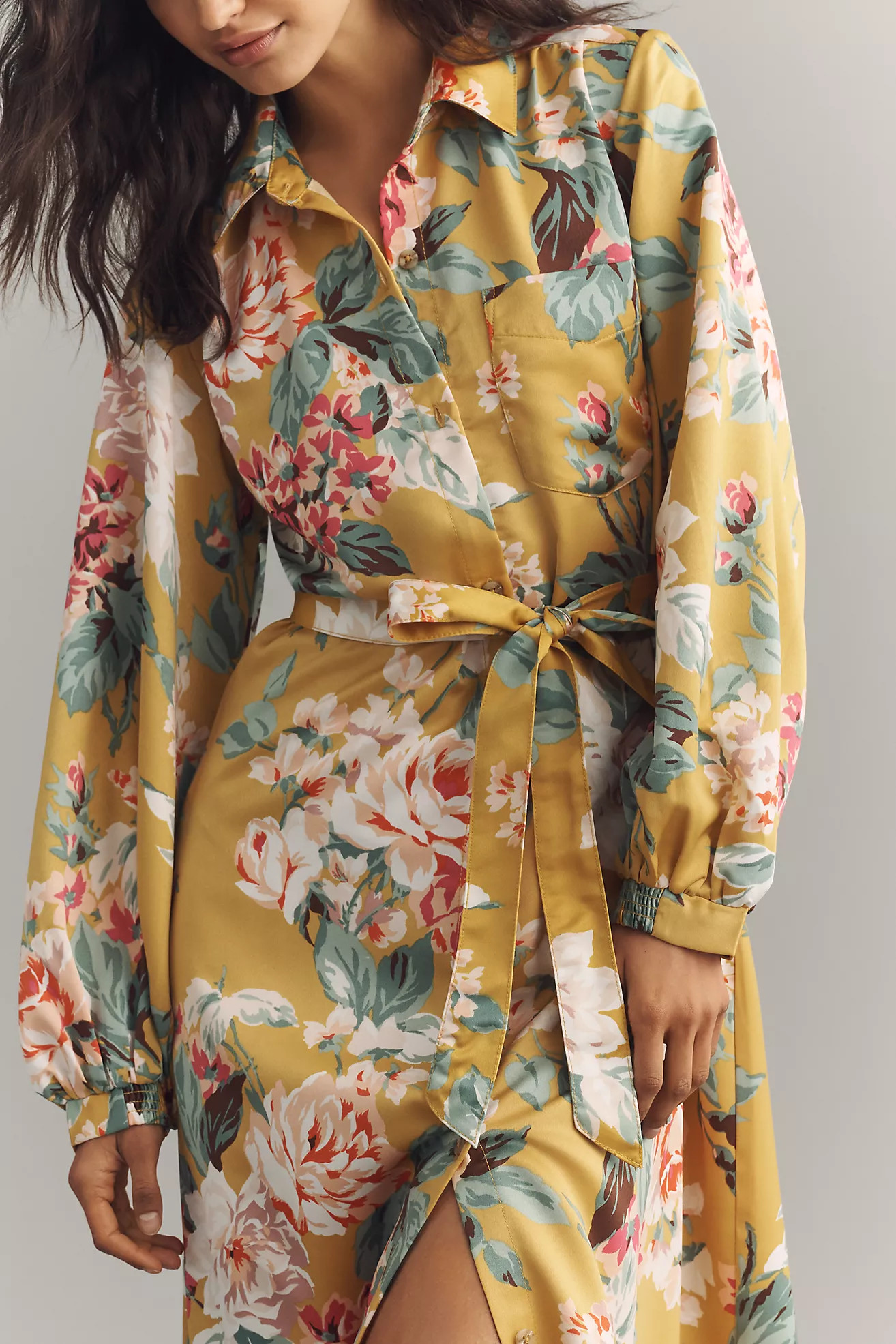 Mona Silken Maxi Shirtdress | Anthropologie (US)
