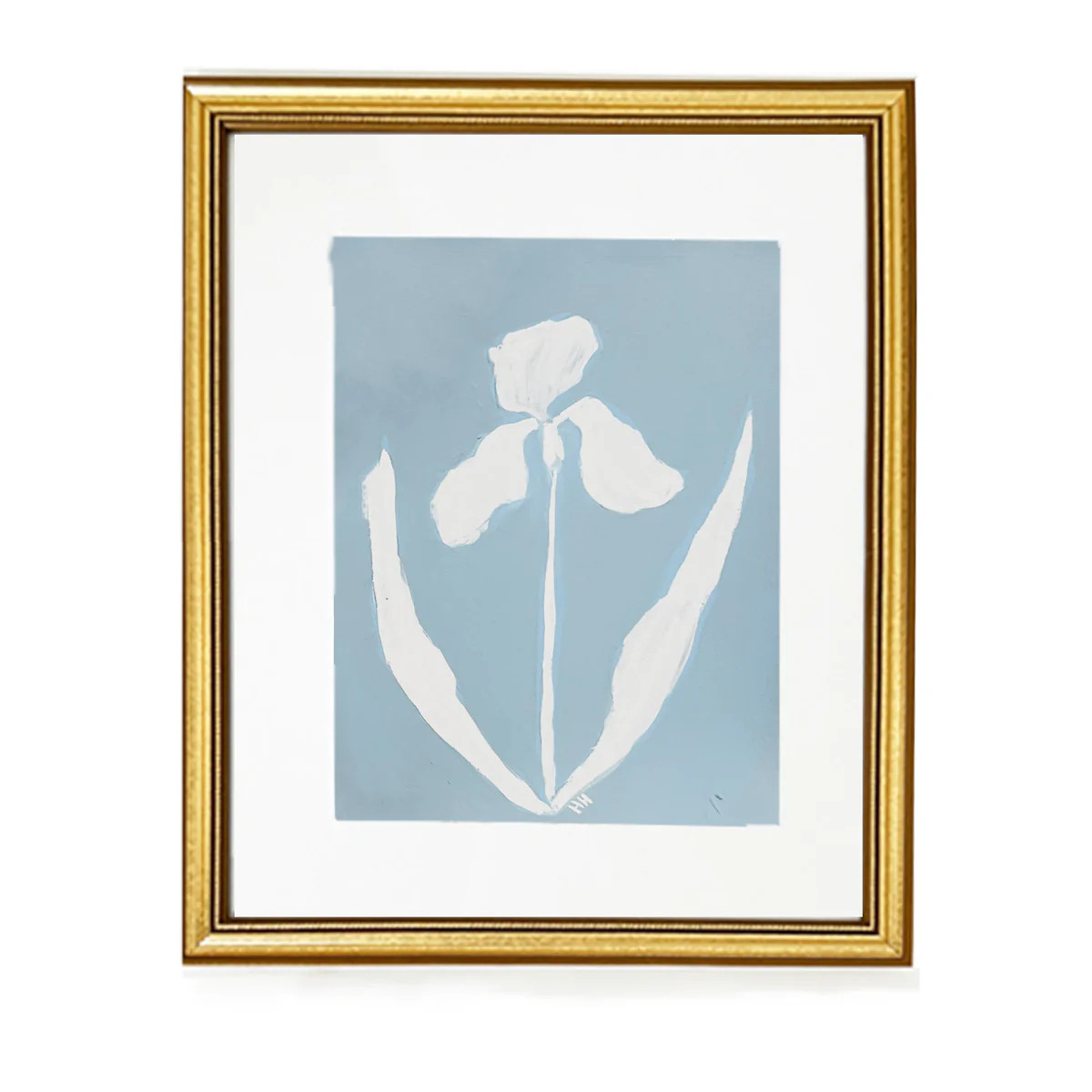 Abstract Blue and White Iris II (8x10)| Modern Wall art | Art on repur | Sweet Pea and Whimsy