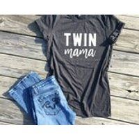 twin mama, dark grey unisex tee, mom shirt, mom gift, gifts for mom, mom life shirt, twin mom shirt, twin mom gift, mommy and me, mom life | Etsy (US)