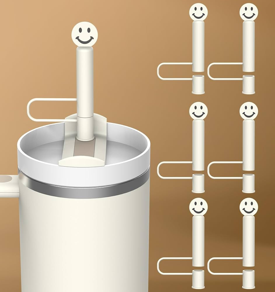 Aiscool 6Pcs Straw Covers Compatible with Stanley 30&40 Oz Tumbler with Handle Cream, 0.39in/10mm... | Amazon (US)