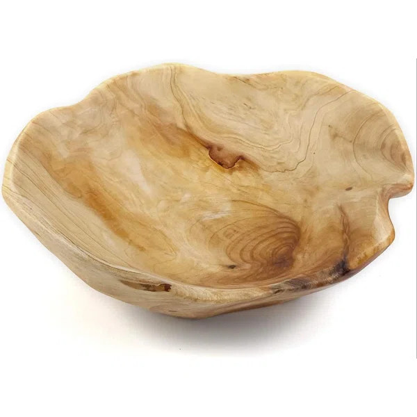 Wooden Fruit Salad Serving Bowl Hand-Carved Root Bowls Creative Living Room Real Wood Candy Bowl ... | Wayfair North America