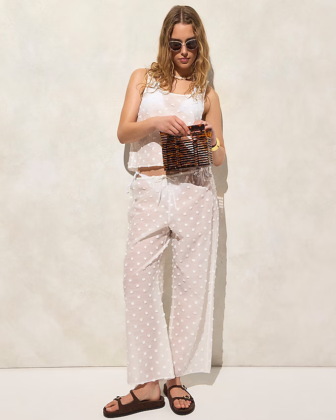 Scoopneck tank top with pom-poms | J. Crew US