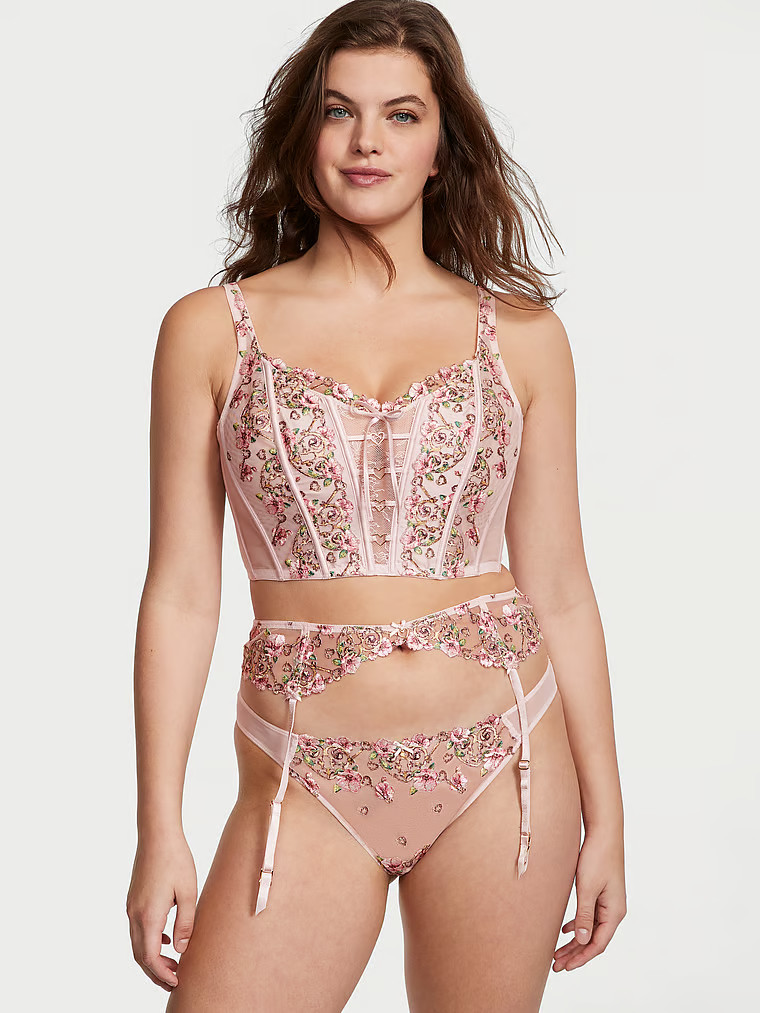 Floral Heart Embroidery Garter Belt | Victoria's Secret (US / CA )