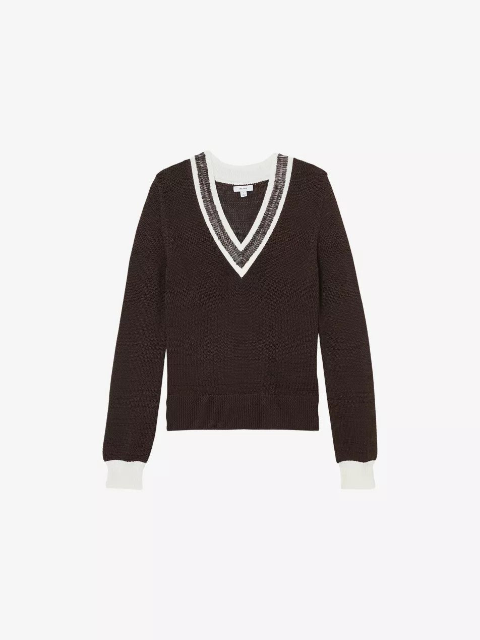 Courtney Beaded-Neck Knitted Jumper | Selfridges