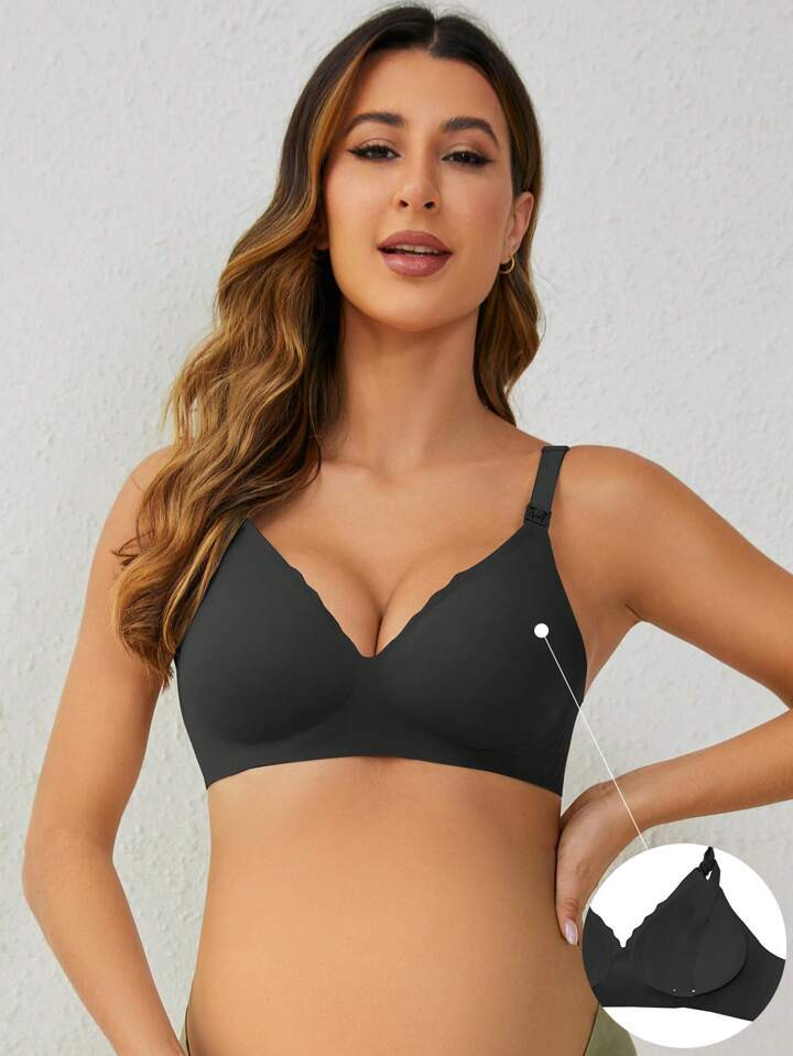 Shein Underwear&Sleepwear Maternity Maternity Seamless Nursing Bra (Jelly Style) For Mother | SHEIN