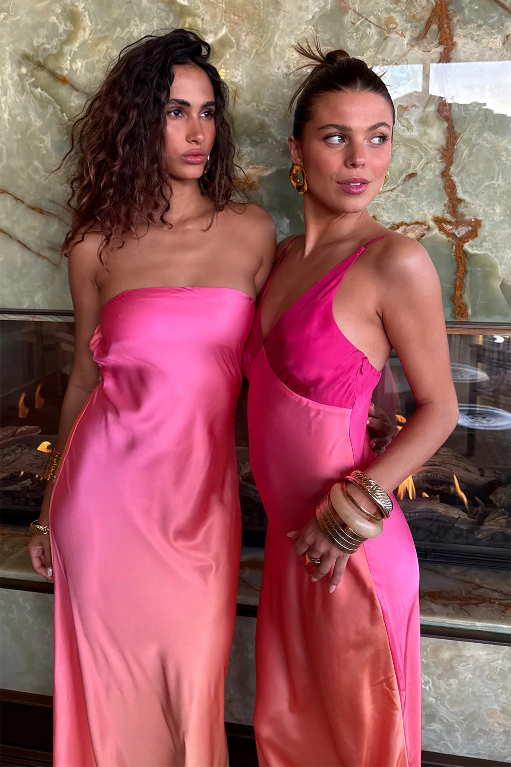 Natalia Pink Sorbet Strapless Maxi Dress | 12th Tribe
