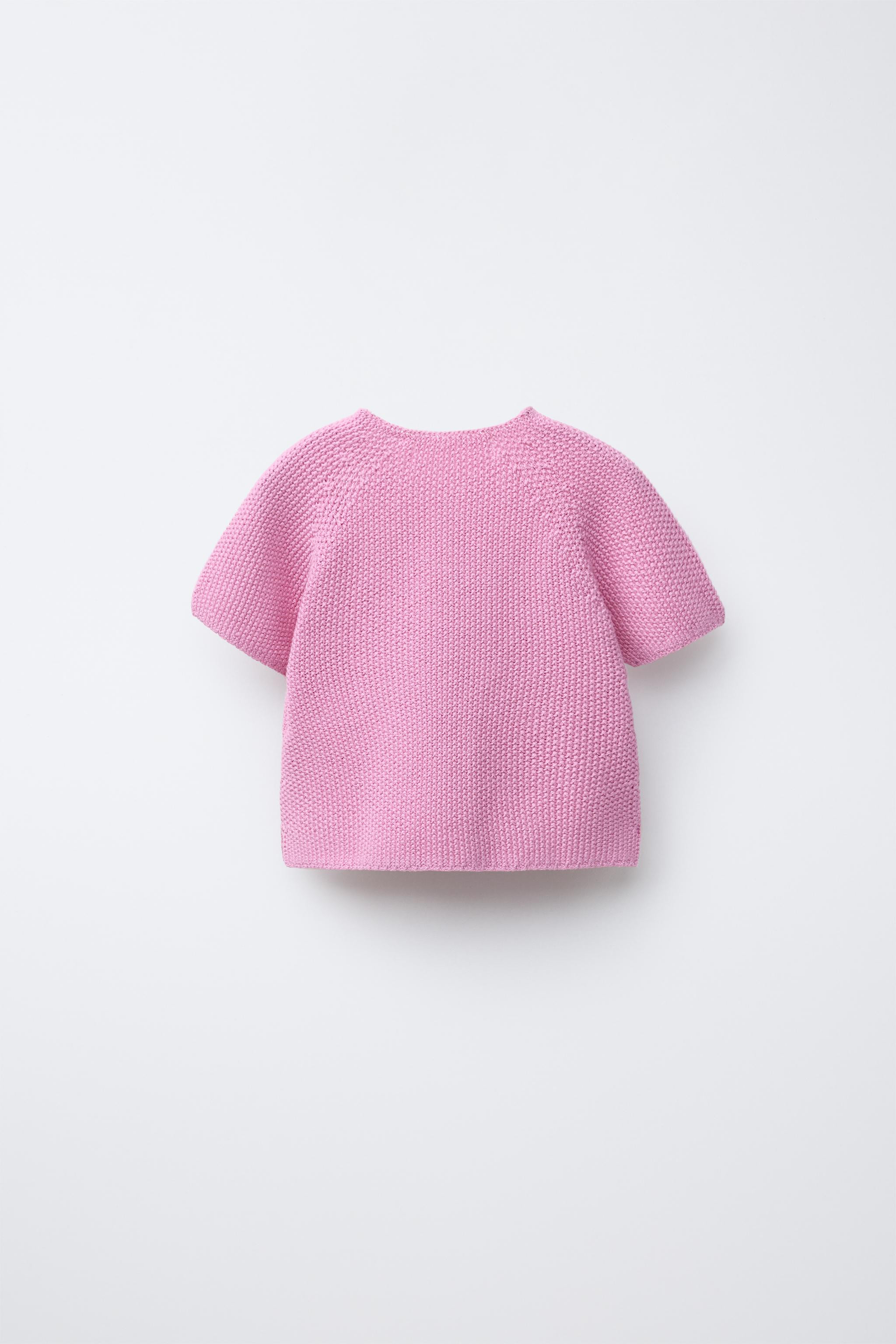 EMBROIDERED PATCH SHORT SLEEVE SWEATER | Zara US