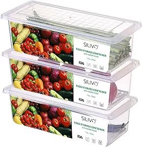 SILIVO Fruit Storage Containers for Fridge (3 Pack) - 1.5L Produce Saver Containers for Refrigera... | Amazon (US)