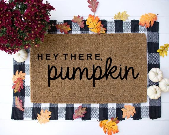 Hey There Pumpkin Doormat Welcome Mat Entryway Rug Gifts - Etsy | Etsy (US)