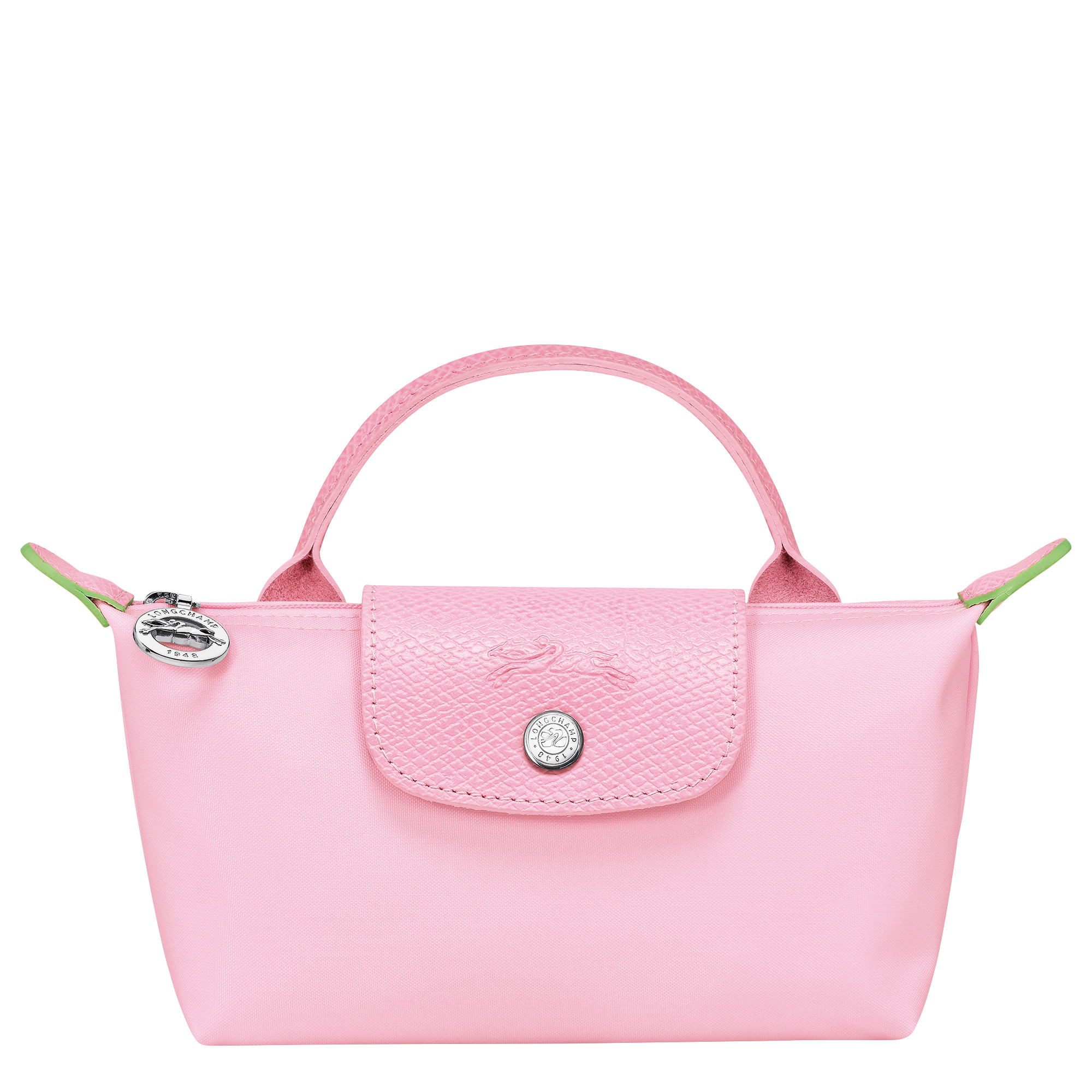 Le Pliage Green Pouch with handle Pink - Recycled canvas (34175919P75) | Longchamp CA | Longchamp
