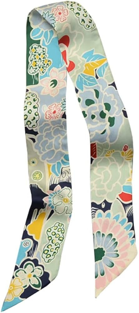 JERLA 100% Mulberry silk Scarf Head Hair Ribbon Handbag Handle wrap Tie Bundle Scarf Neckerchief ... | Amazon (US)