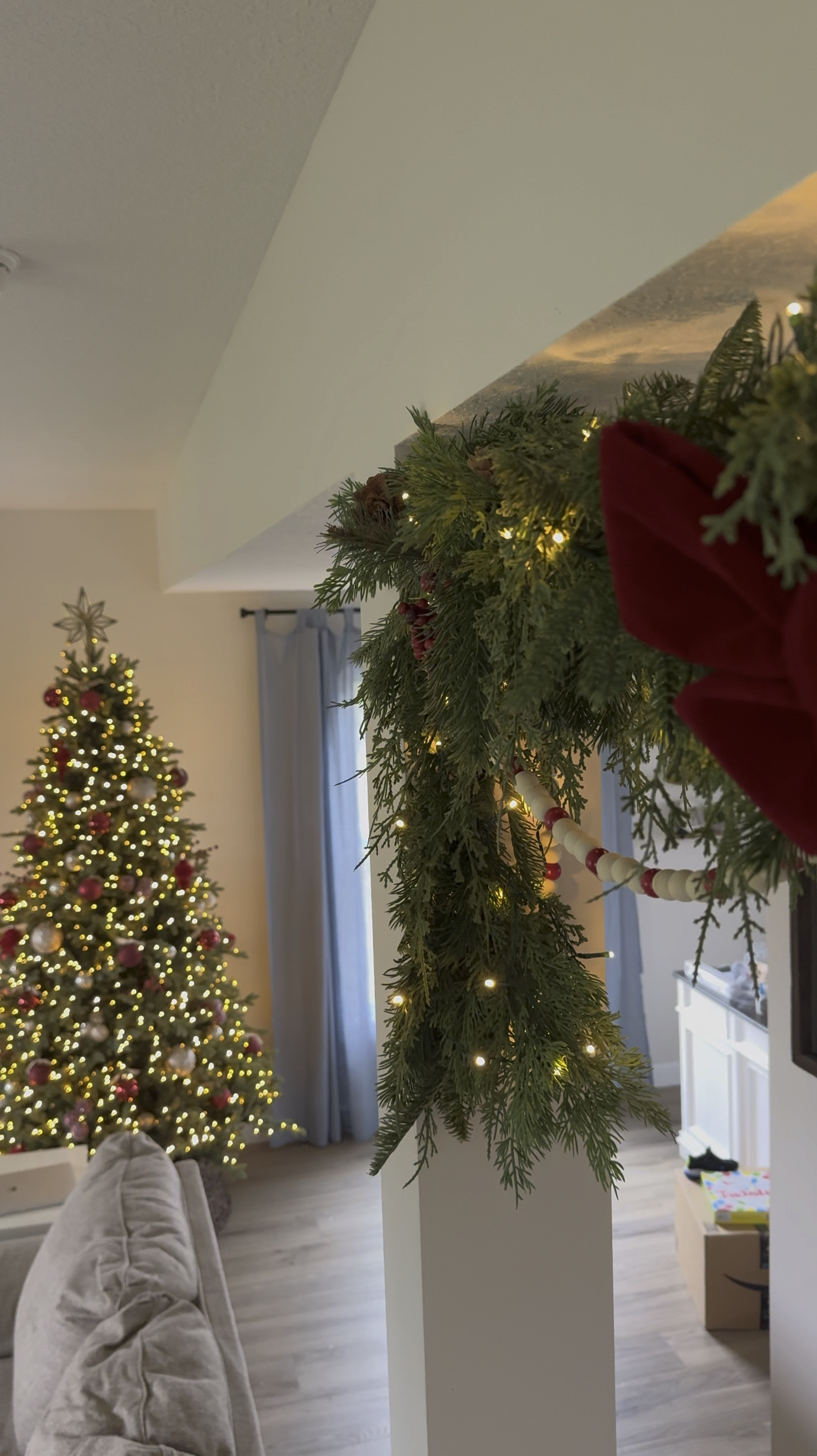 Tension Rod garland hack!

#LTKHome #LTKSeasonal #LTKHoliday