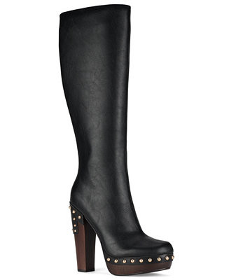 Women's Kamari Wooden Platform Knee-High Dress Boots | Macy's