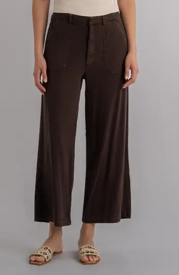 KUT from the Kloth Topaz High Waist Crop Wide Leg Linen Blend Pants | Nordstrom | Nordstrom