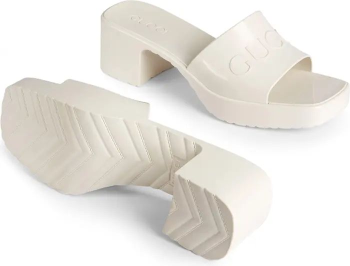 Rubber Logo Platform Slide Sandal (Women) | Nordstrom