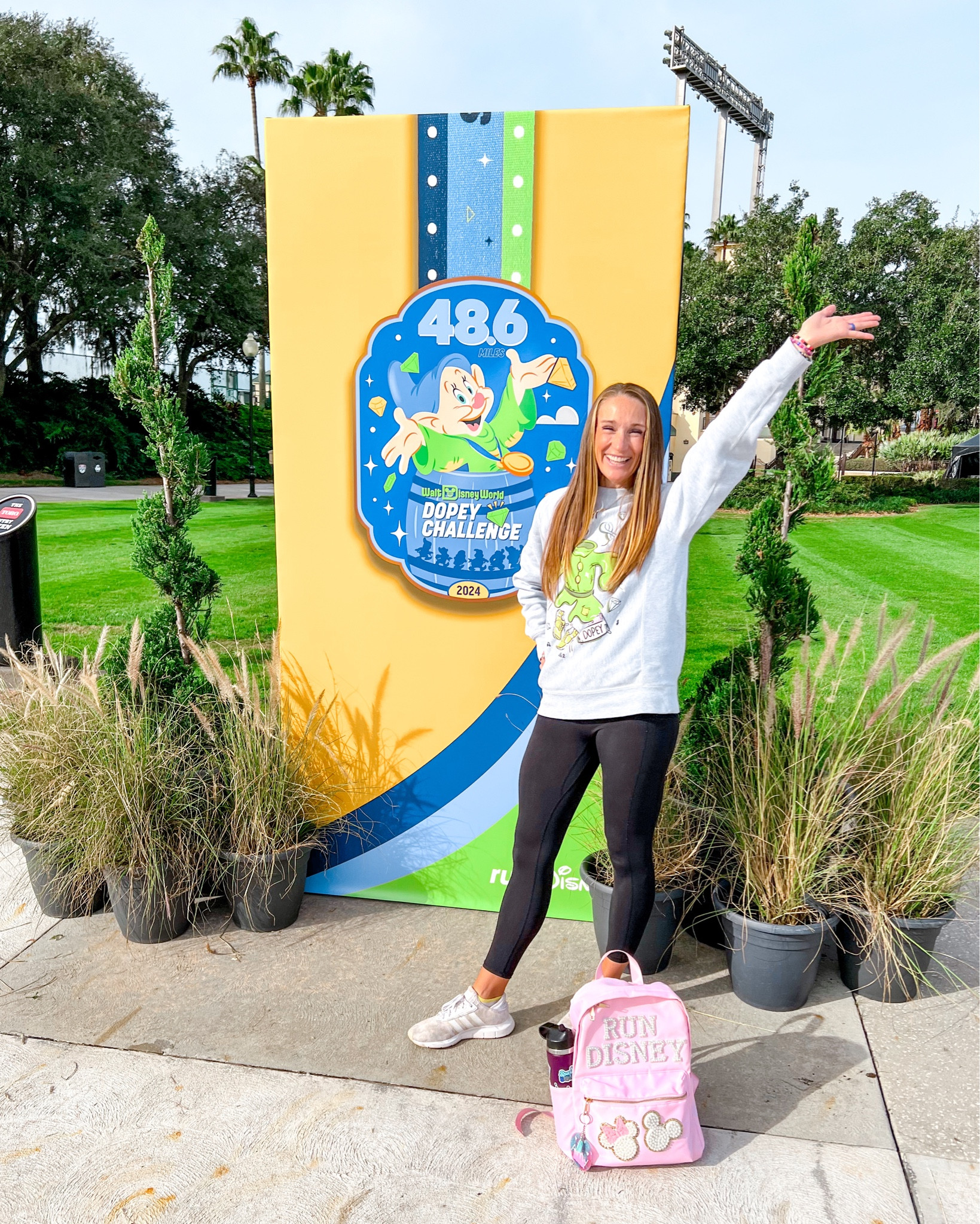 RunDisney expo outfit!!

Sweatshirt is from a small shop called Zipadee Tees. 

Backpack made by me with tagged backpack and letters using fabric Gorilla glue  

#LTKfindsunder50 #LTKfitness