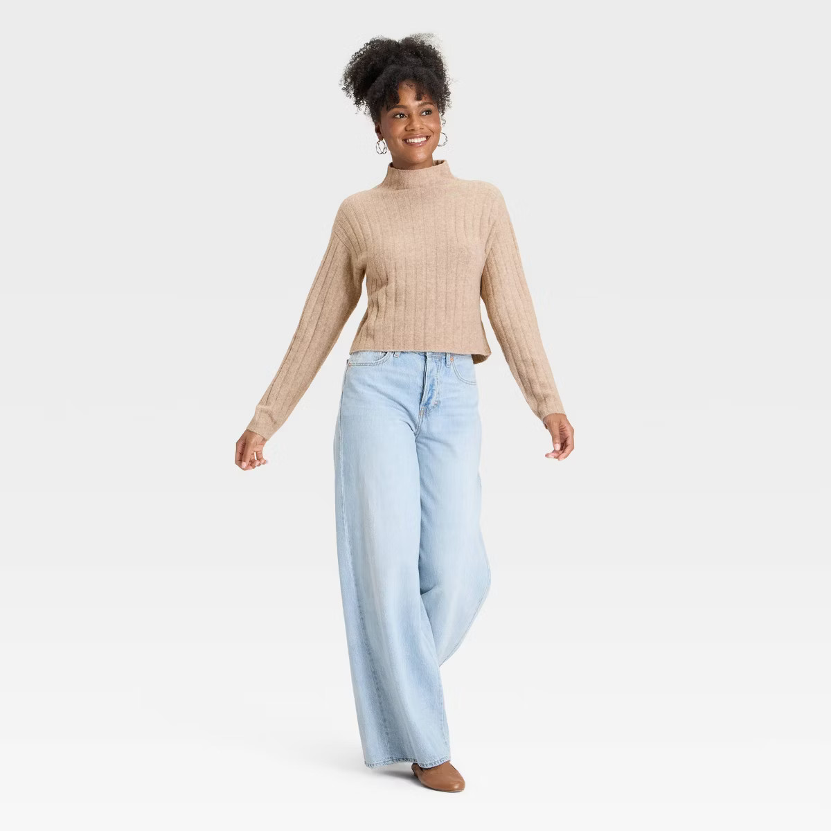 Women's Ribbed Mock Turtleneck Pullover Sweater - Universal Thread™ | Target