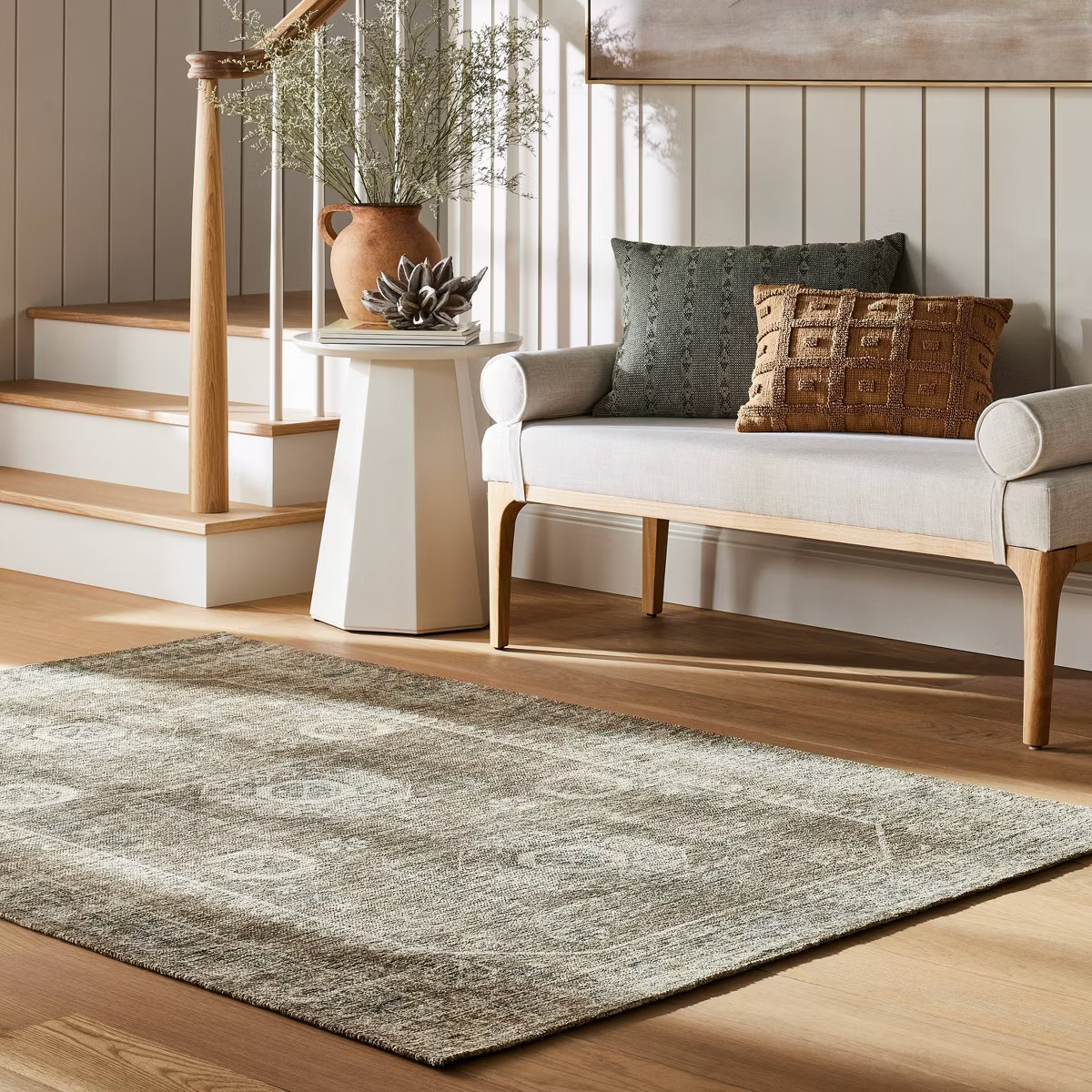 Distressed Persian Woven Area Rug Brown - Threshold™ designed with Studio McGee | Target