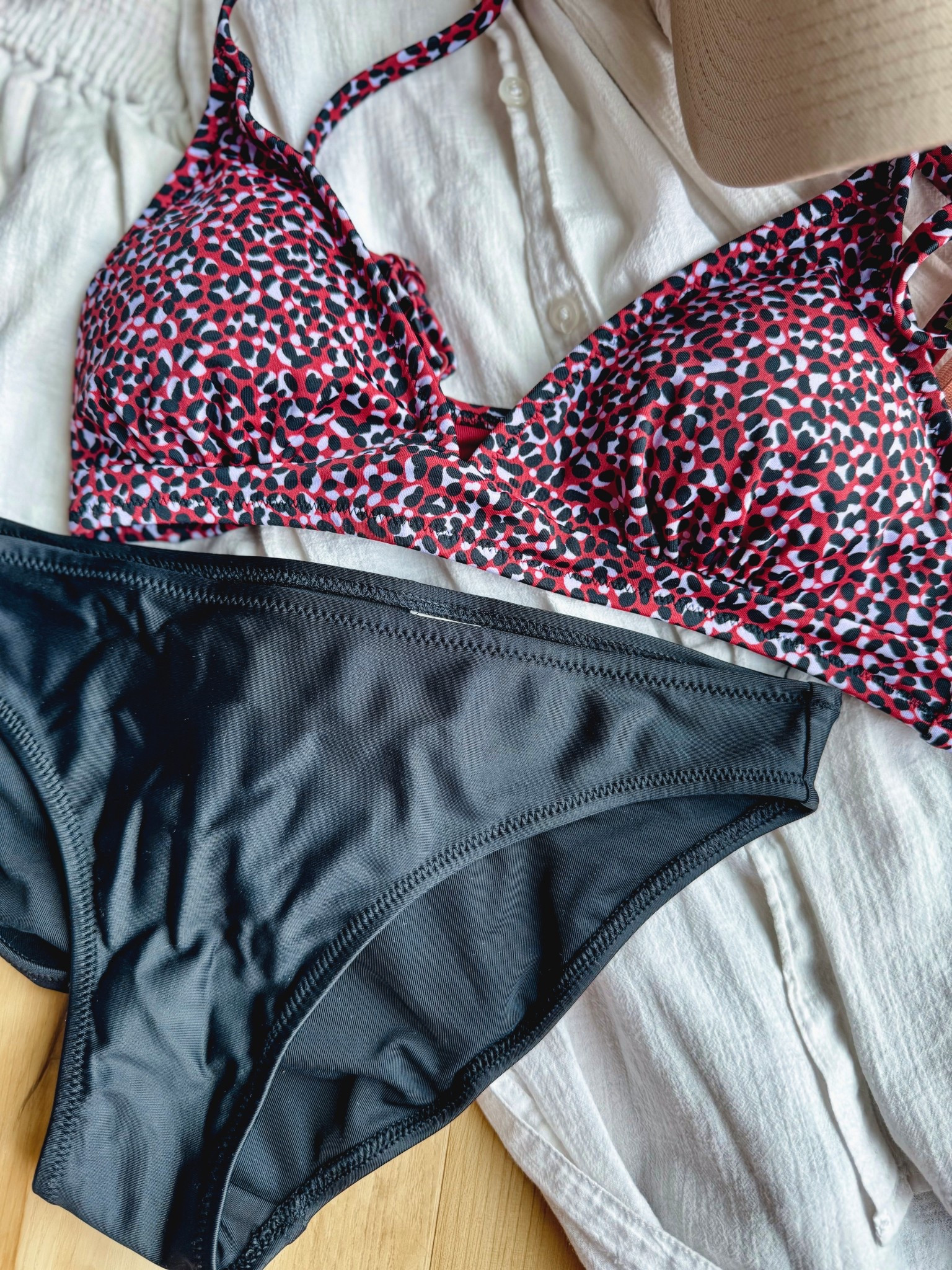 I bought this top in orange for my trip and loved it so much that I re-purchased in this print! So cute. 

Paired it with my favorite bikini bottoms form aerie--I own a pair from a few years ago and bought another pair for this trip too. Good coverage and comfy. 

I wear xs in both the bikini top and bottoms. 

#LTKTravel #LTKPetite #LTKSwim