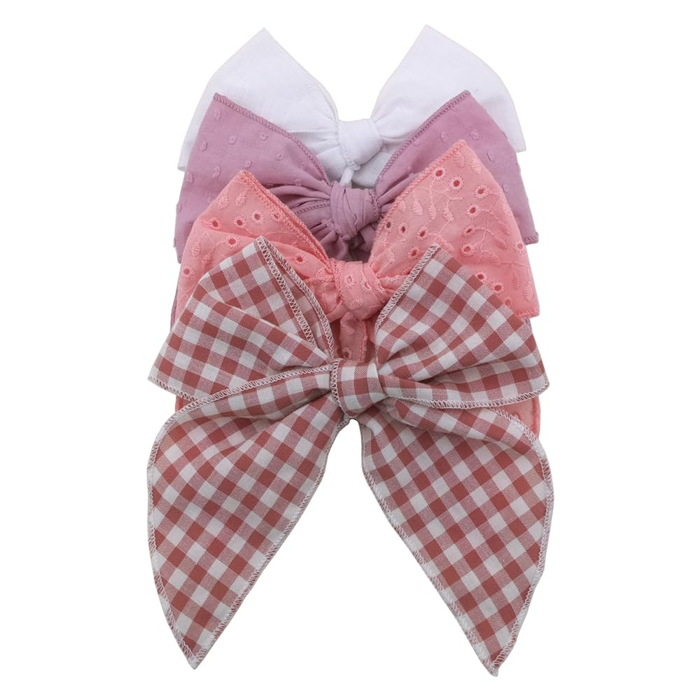 Pack of 4 Gorgeous Fable Bow Hair Clips for Girls Women Linen Hair Bow Alligator Clips Toddler Ba... | Amazon (US)