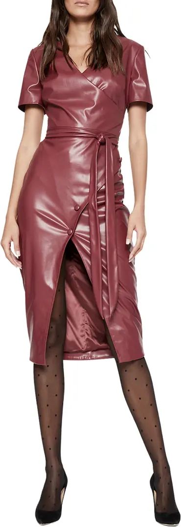 Belted Faux Leather Dress | Nordstrom