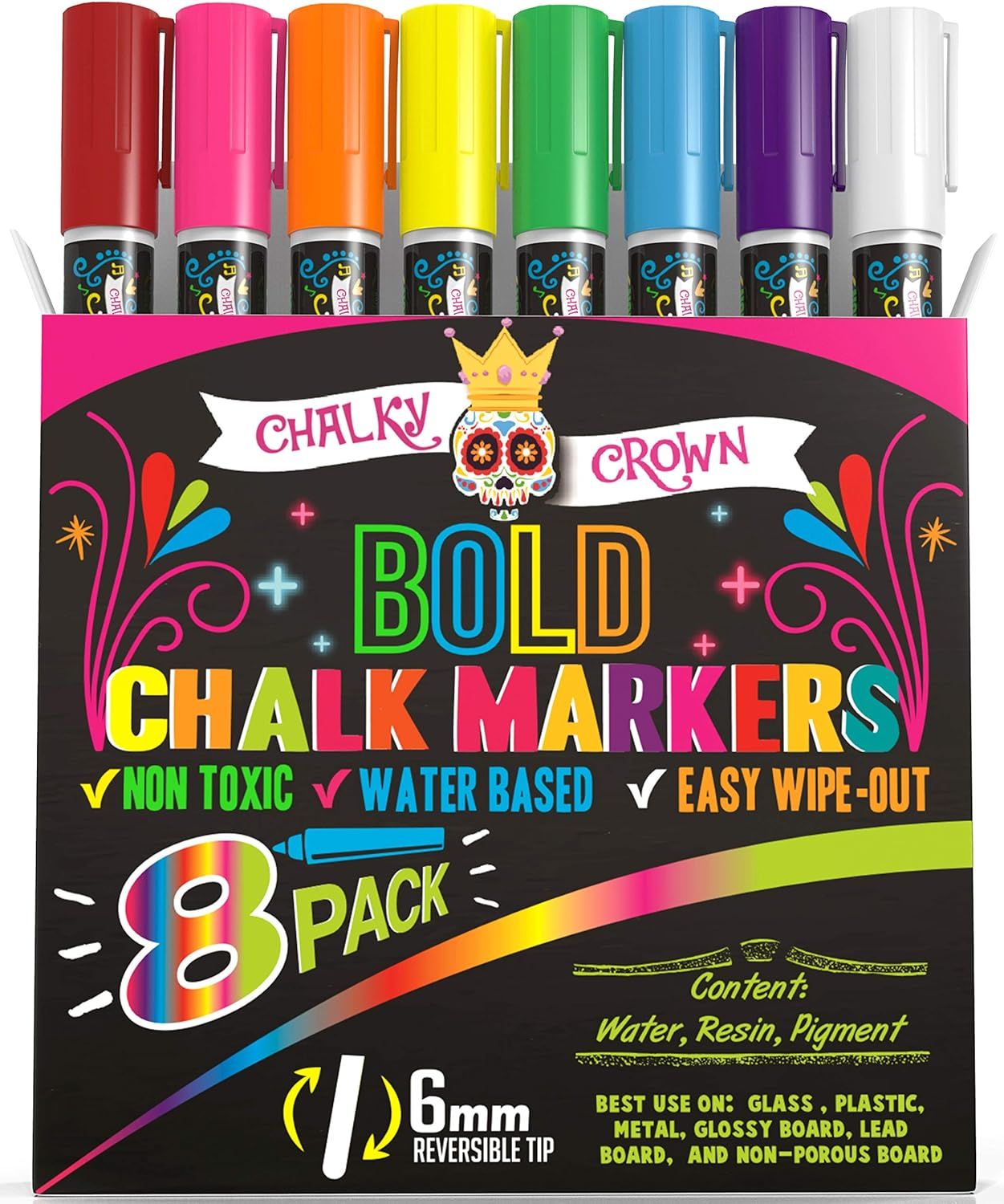 Liquid Chalk Markers for Blackboards - Bold Color Dry Erase Marker Pens - Chalk Markers for Chalk... | Amazon (US)