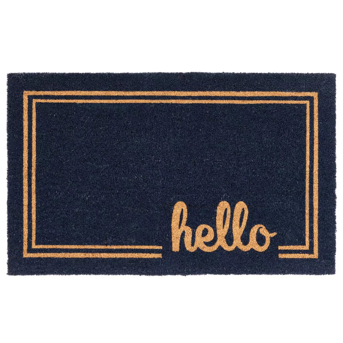 mDesign Entryway Doormat with Natural Fibers Decorative Script | Target