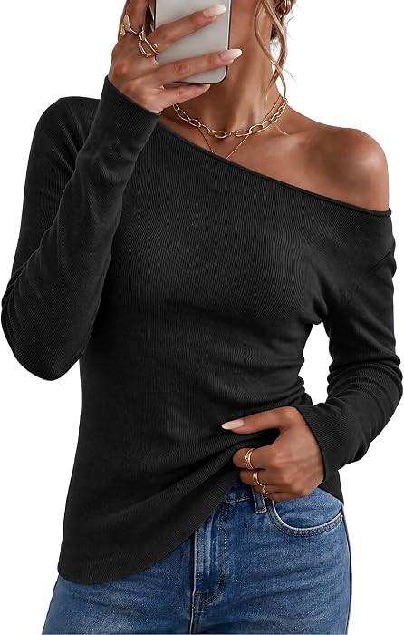 Arach&Cloz Women's Wool Blend Off Shoulder Sweater Ruched Slim Fit Top 2026 | Amazon (US)