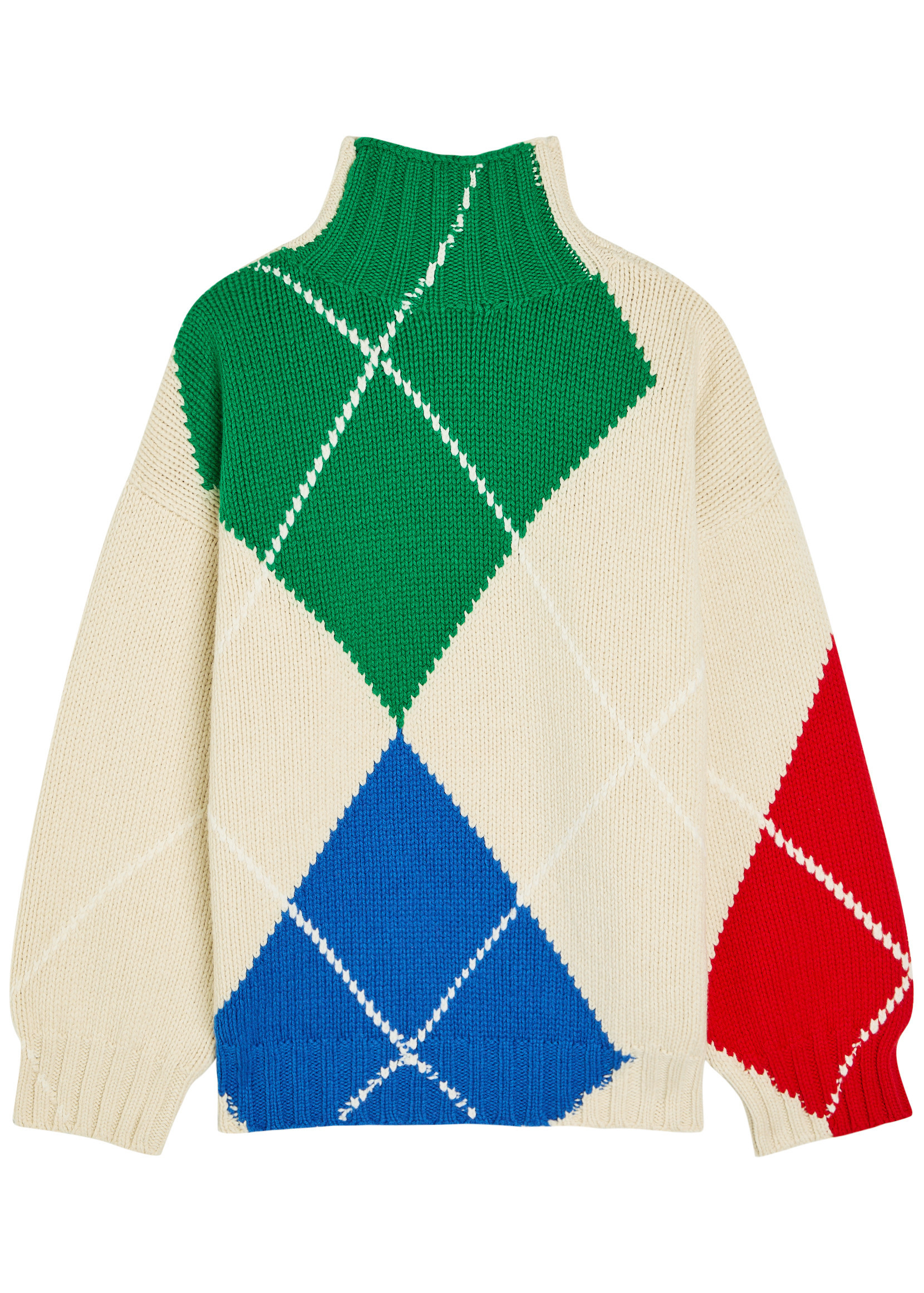 Pringle argyle high-neck wool jumper | Harvey Nichols