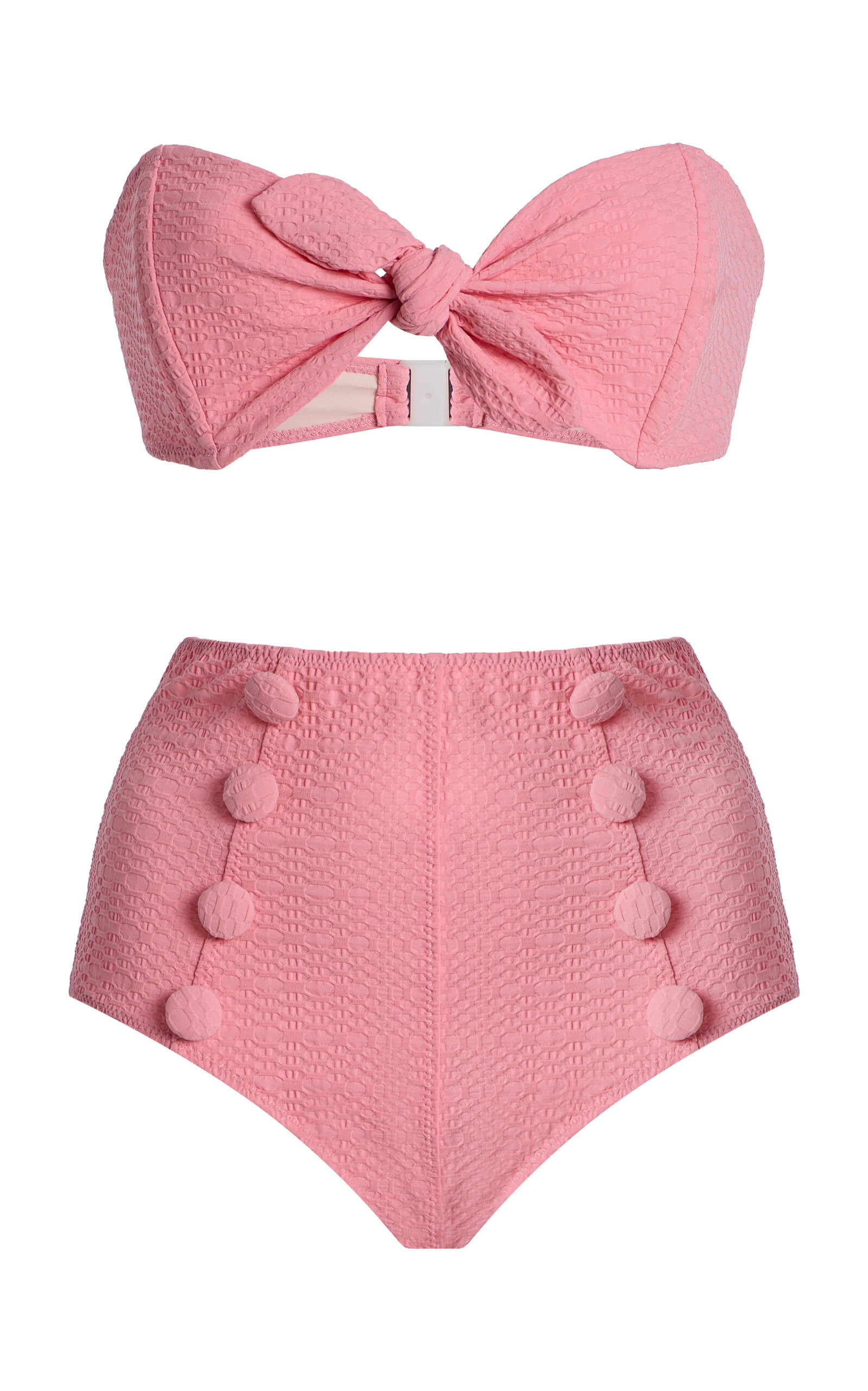 Lisa Marie Fernandez - Poppy Bandeau High-Waisted Bikini Set - Pink - S - Moda Operandi | Moda Operandi (Global)