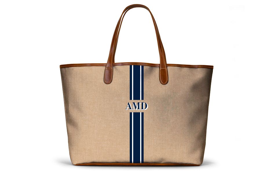 St. Anne Tote - Monogram Stripe | Barrington Gifts