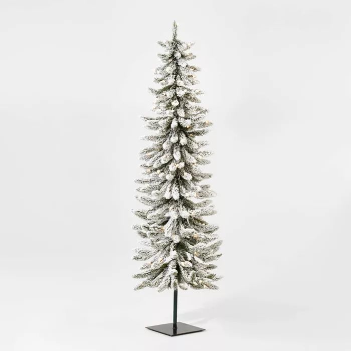 5ft Pre-lit Flocked Alpine Artificial Christmas Tree Clear Lights - Wondershop™ | Target