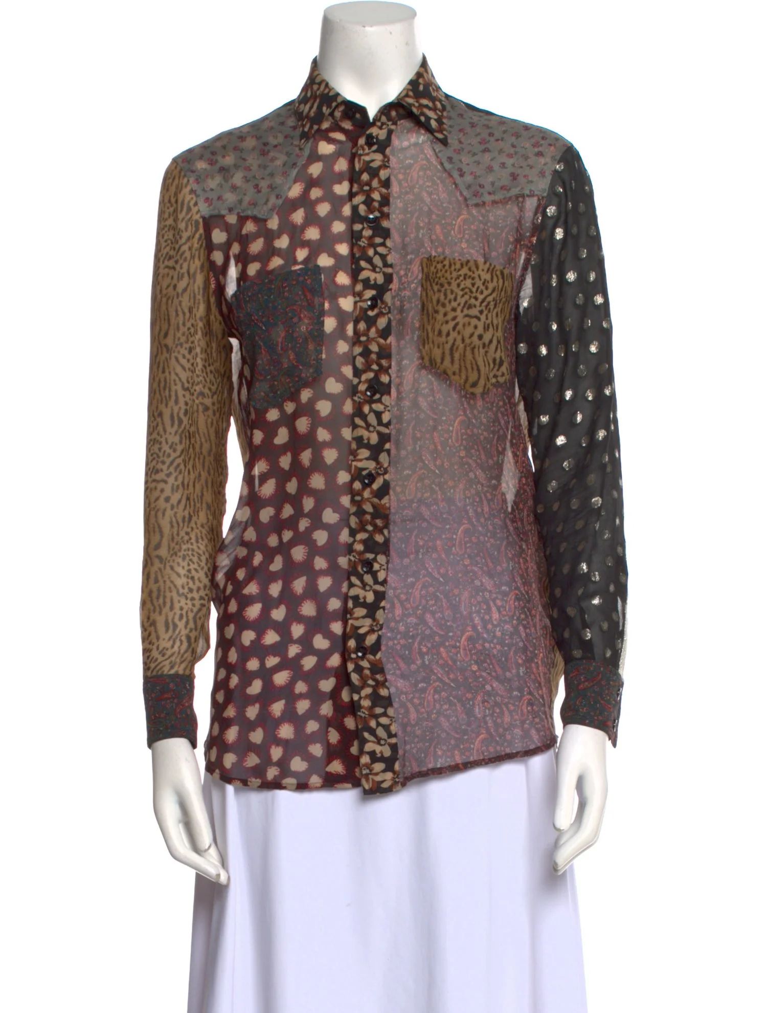 Silk Paisley Print Button-Up Top | The RealReal