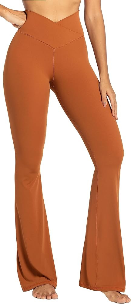 Sunzel Flare Leggings, Crossover Yoga Pants with Tummy Control, High-Waisted and Wide Leg | Amazon (US)
