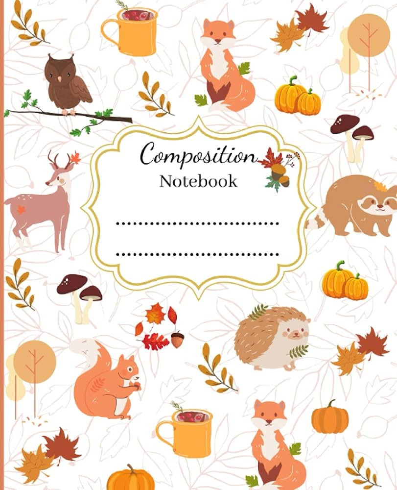 College Ruled Notebook| Composition Notebook Fall Cover| 7.5 x 9.25 and 120 Pages/60 Sheets | Amazon (US)