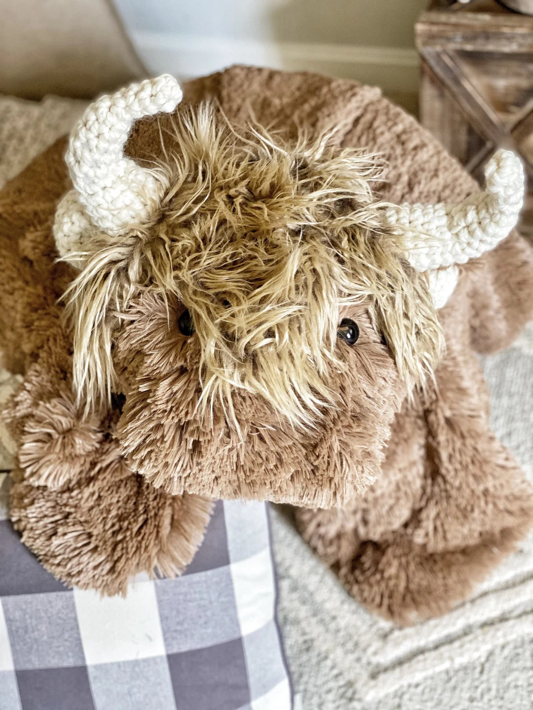 Highland Cow Plush Rug Claraloo Nursery Decor - Etsy | Etsy (US)