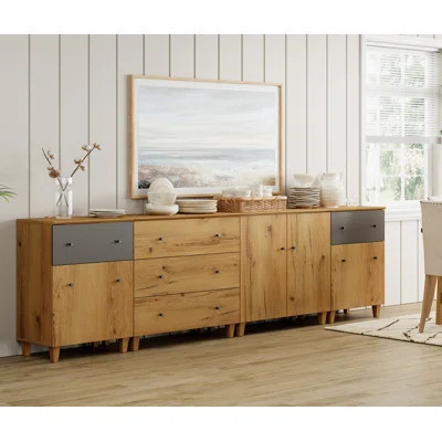 4-In-1 Sideboard Buffet Cabinet With Drawers And Doors For Kitchen Dining Room, 118"W | Wayfair North America