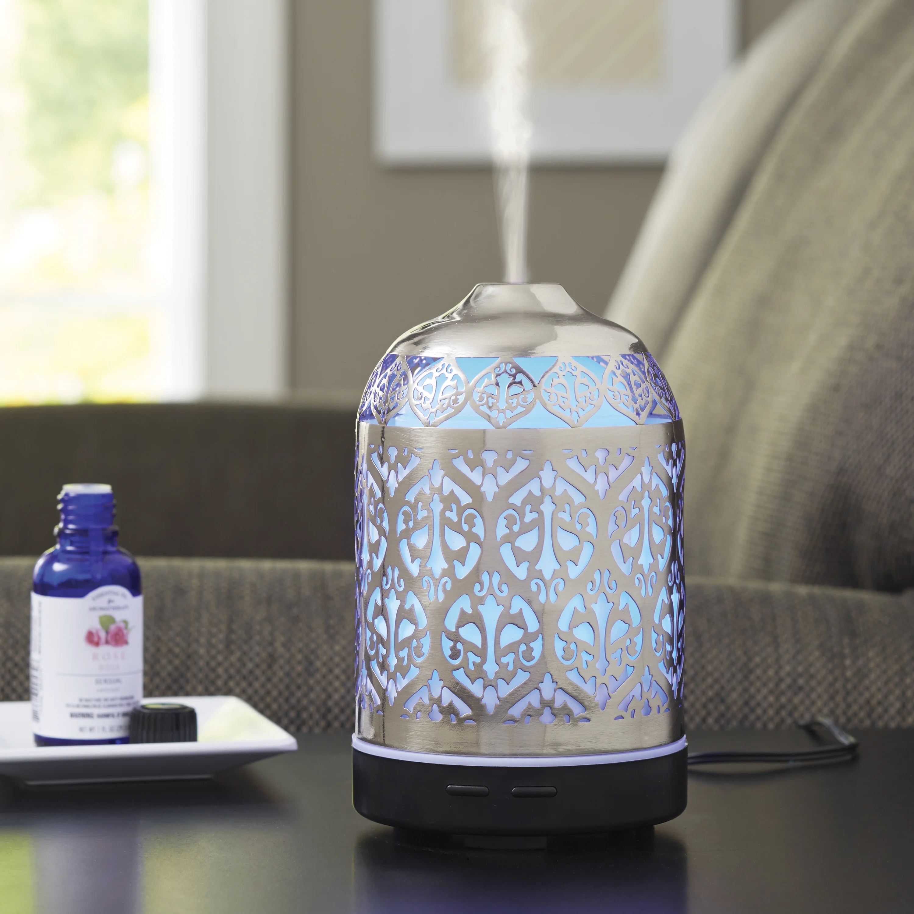 Better Homes & Gardens Cool Mist Ultrasonic Aroma Diffuser, Delicate Filigree, 100 mL - Walmart.c... | Walmart (US)