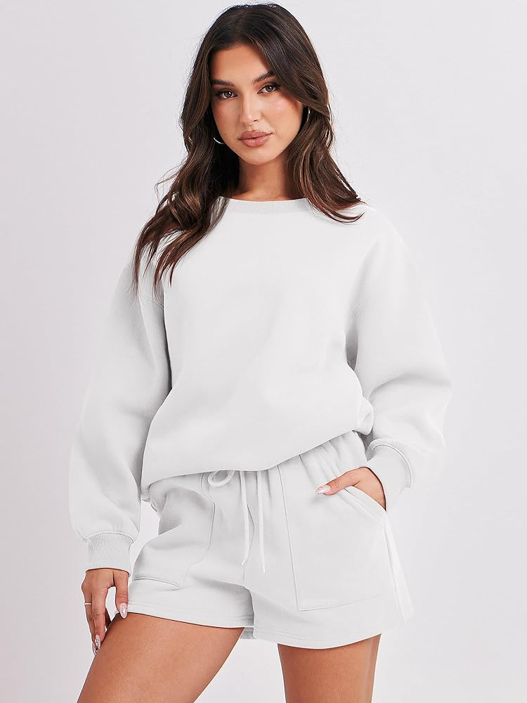 ANRABESS Women 2 Piece Outfits Sweat Shorts Sets 2025 Oversized Casual Lounge Matching Set Sweats... | Amazon (US)