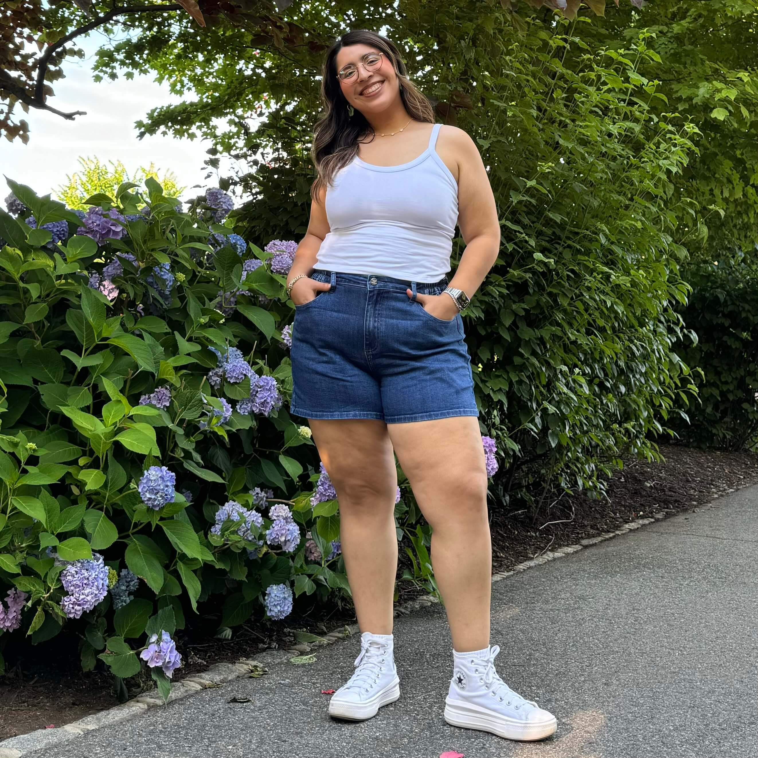 High Rise Comfy Denim Shorts - Dark Wash | Shiny by Nature