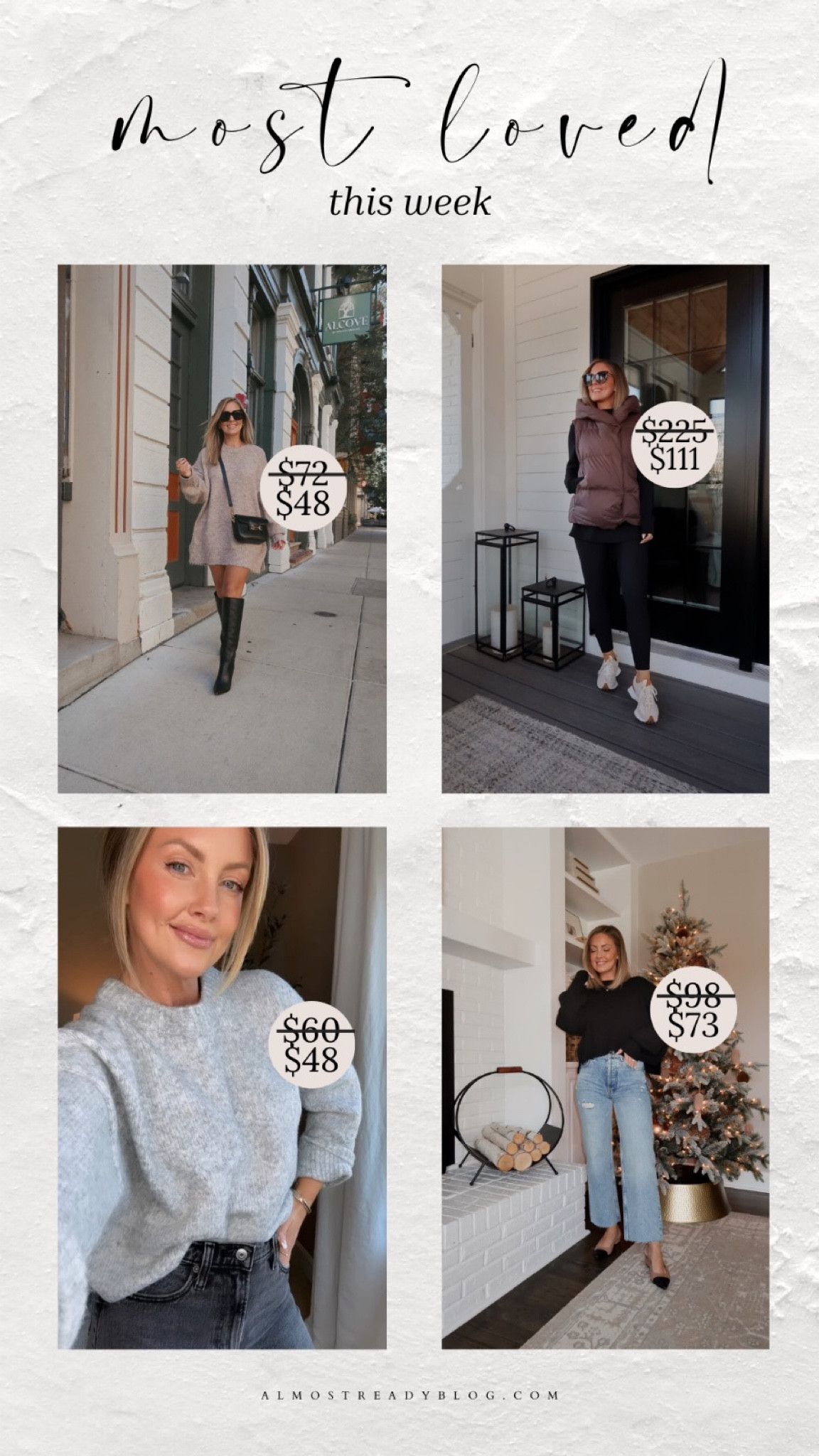 Most loved in the week, sweater dress, puffer vest, sweater, winter outfit ideas 

#LTKfindsunder50 #LTKfindsunder100 #LTKsalealert