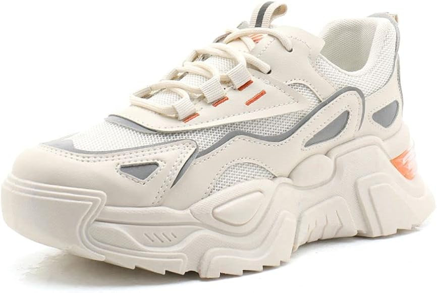 YYSPR Women's Fashion Platform Lace Up Sneakers Lightweight Walking Running Shoes | Amazon (US)