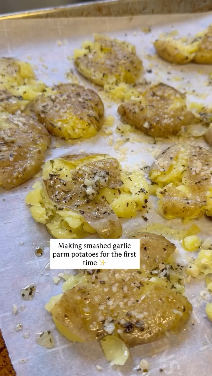 Making smashed garlic parm potatoes for the first time ✨

#LTKfoodie #LTKmomlife #LTKHome