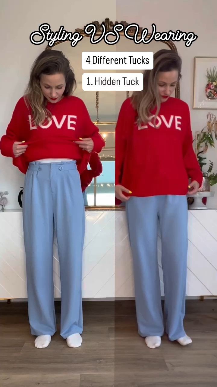 4 ways to tuck an oversized sweater! Wearing size small pants. :) 

#LTKstyletip #LTKfindsunder100