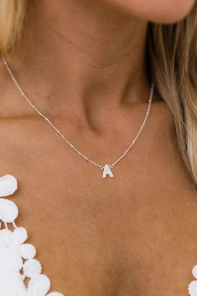 In Favor Of Love Silver Letter Necklace FINAL SALE | The Pink Lily Boutique