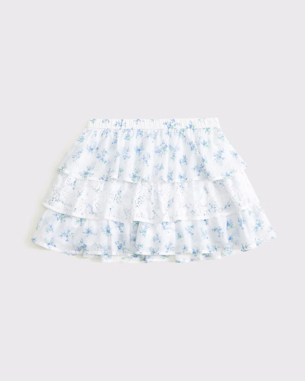 lace ruffle micro mini skort | Abercrombie & Fitch (US)