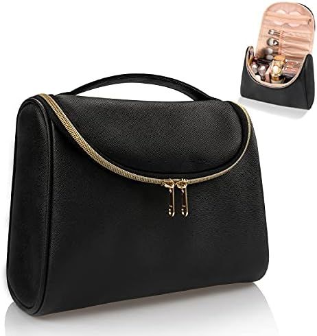 Travel Makeup Bag, Ethereal Cosmetic Bag for Women Large Capacity Makeup Organizer Bag Vegan Leat... | Amazon (US)
