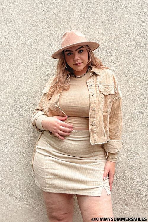 Plus Size Frayed Corduroy Jacket | Forever 21 (US)