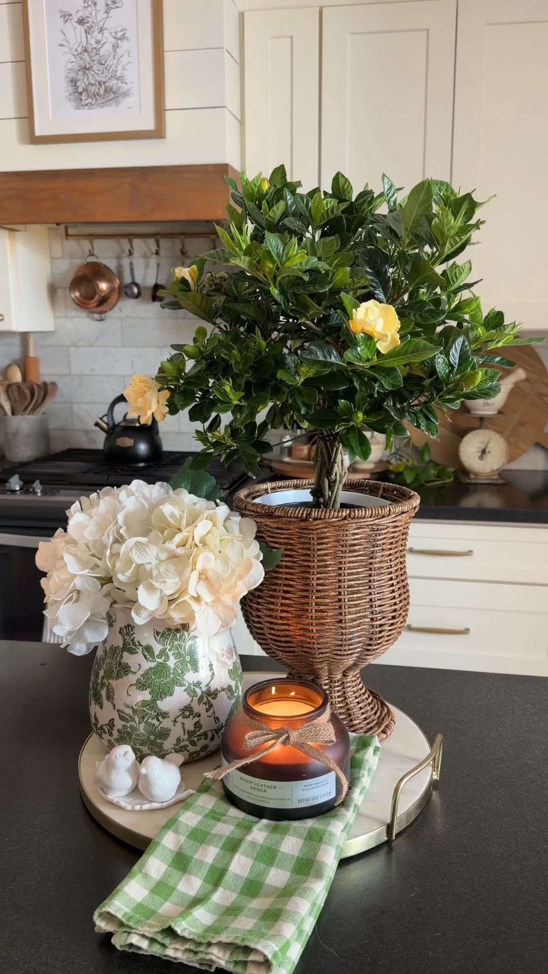 Cozy Cottage Spring Centerpiece🪴 Layered textures, greenery, and a real marble tray come together to create a cozy cottage moment that feels styled but still practical. Every piece on this tray is linked so you can recreate the look!

#LTKHome #LTKSeasonal