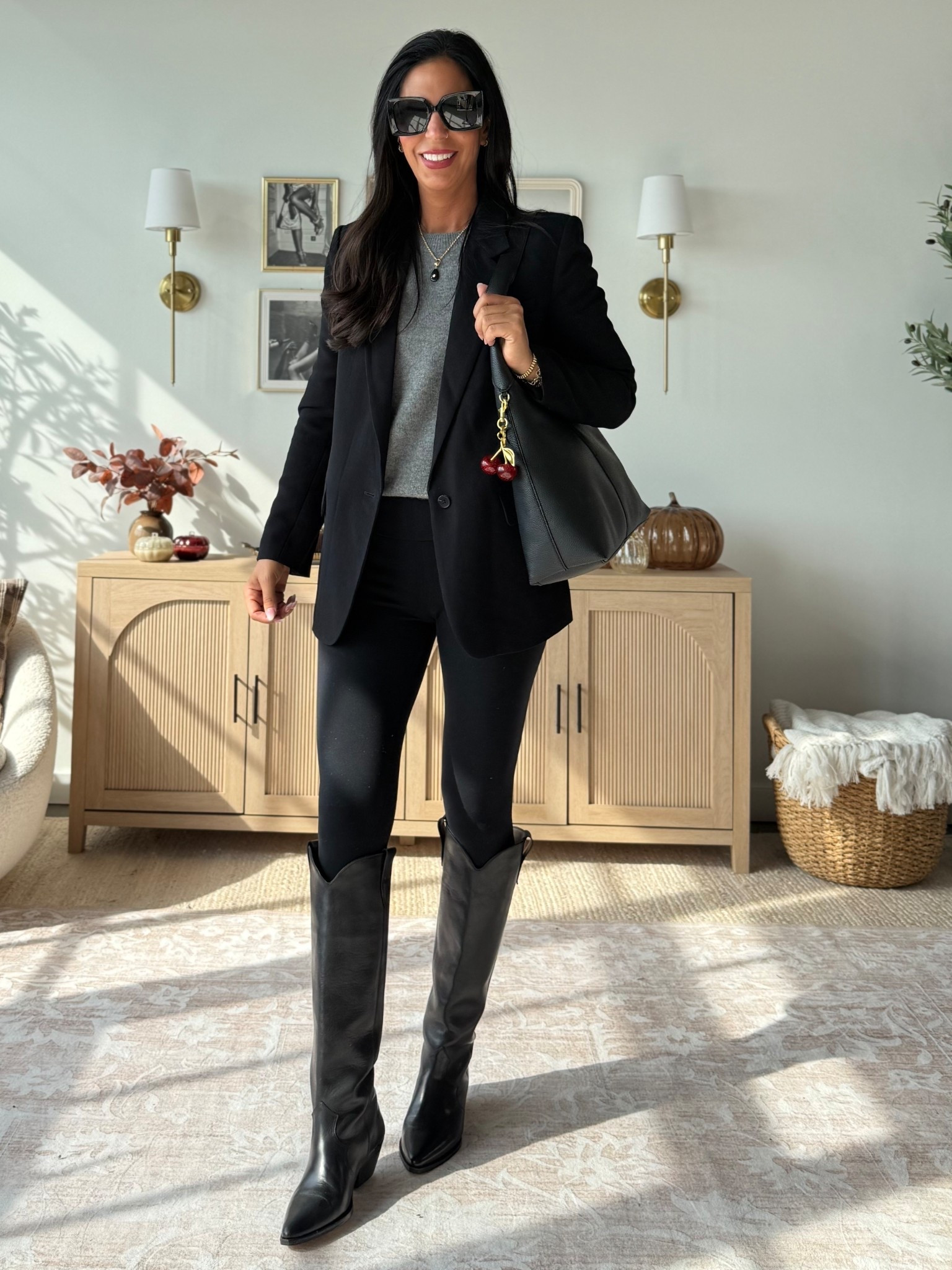 A easy and comfortable way to elevate your leggings in 2025 
Leggings- small (buttery soft) 
Blazer- closet staple and a small 
Sweater- small 

#LTKU #LTKTall #LTKOver40